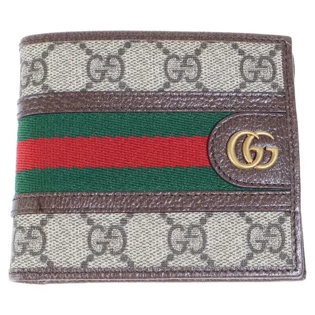 Gucci GG Supreme Ophidia Bifold Wallet Brown Beige in Brown from The Reluxe