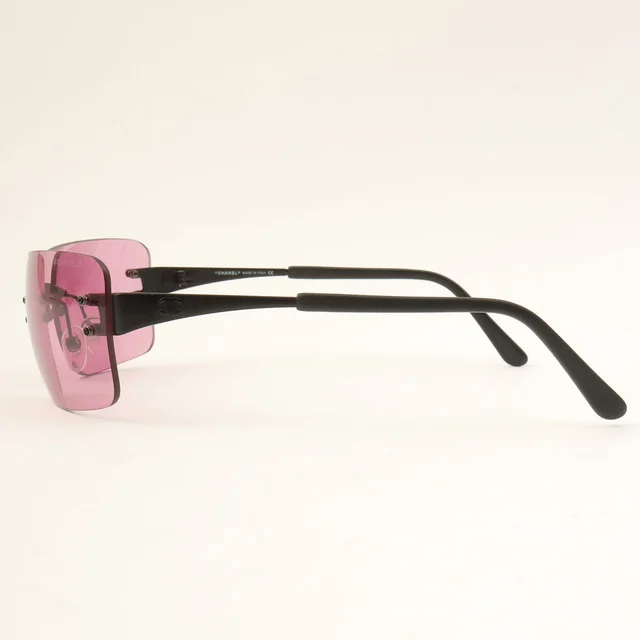 Chanel CC Mark Rimless Clear Sunglasses Purple in Purple from VINTAGE QOO TOKYO, photo 2 of 2