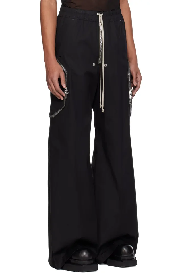 Rick Owens Black Temple Heizer Belas Cargo Pants, photo 2 of 4 from SSENSE