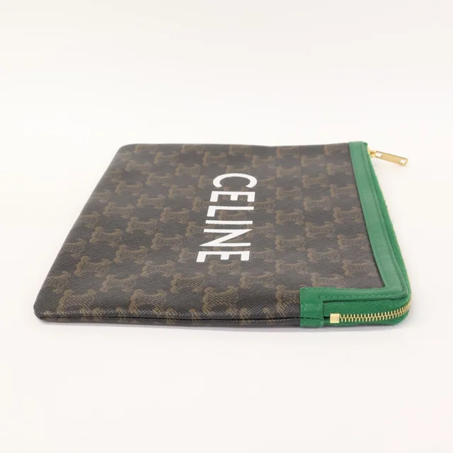 Celine Triomphe Logo Print Clutch Bag in Coated canvas from The Reluxe, photo 2 of 2