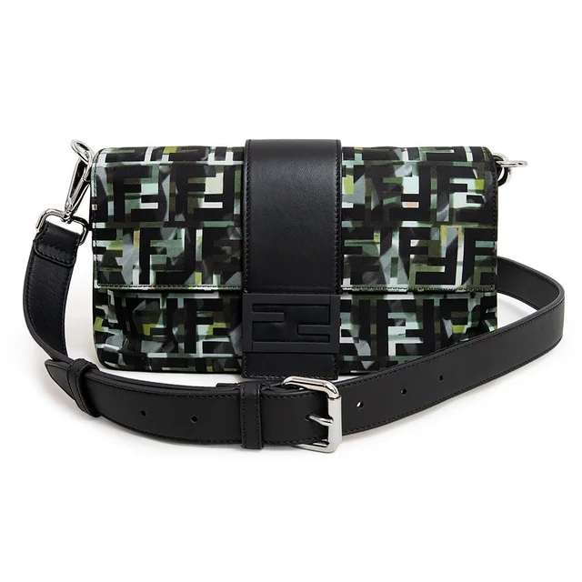 Fendi Baguette Bag Zucca Body Waist Shoulder Leather Black Green in black|green Leather from Poshmark