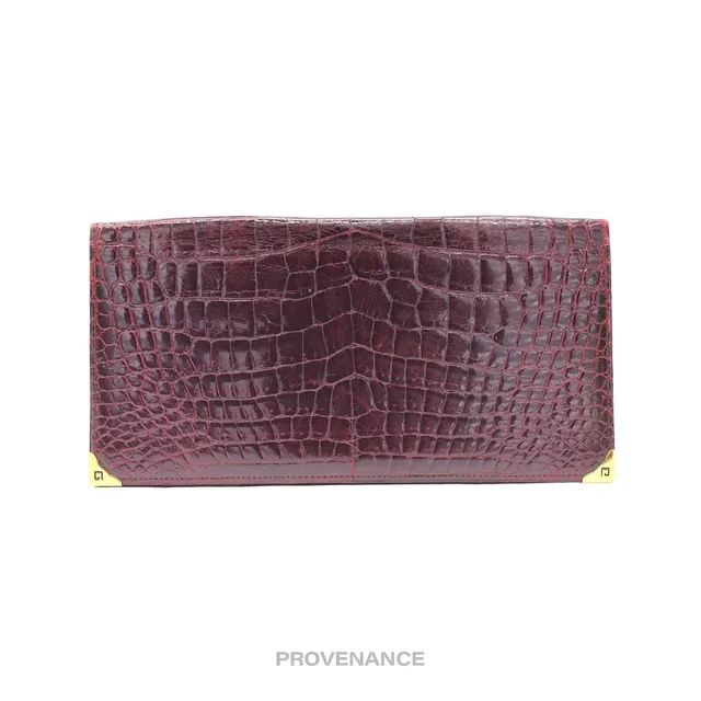 Givenchy Long Wallet - Burgundy Crocodile Leather in brown|red Crocodile from Poshmark