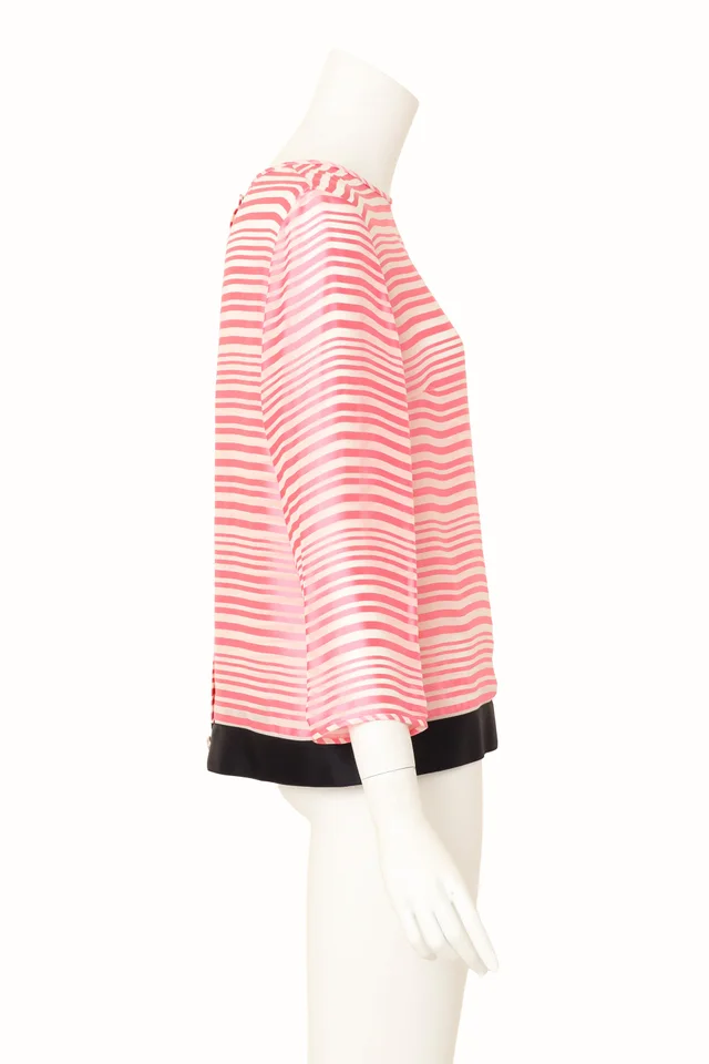 Chanel 2020 S/ Silk Ribbon Stripe Blouse in Silk from Recess LA, photo 2 of 2