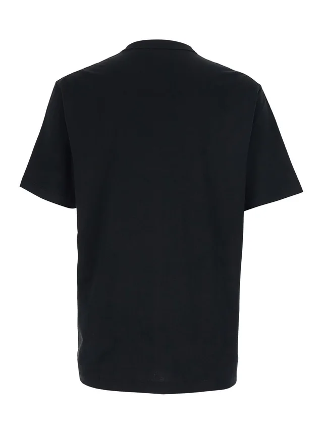 Hugo boss Black T-Shirt with Logo Lettering Embroidery on the Front in Cotton for Men in Black 100% Cotton, photo 4 of 6 from Gaudenzi Boutique