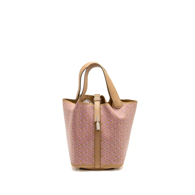 Hermès Picotin 18 Lucky Daisy Swift Chai/Rose/Blanc SHW Stamp U in White Swift leather from EMIER