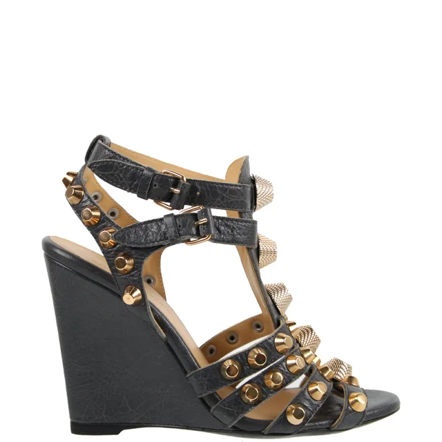 Balenciaga Studded Gladiator Wedge 100 G12, Tarmac/Gold from Cultstatus, photo 1 of 1