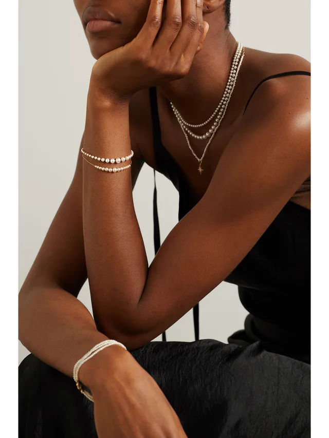 MIZUKI 14-karat gold pearl bracelet in Metallic, photo 2 of 2 from NET-A-PORTER (Canada)