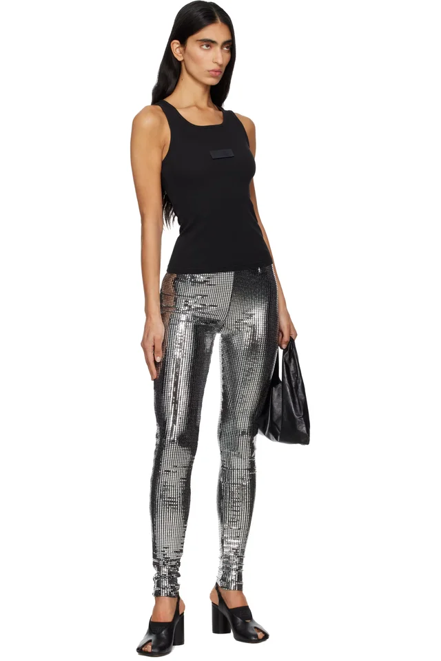 MM6 Maison Margiela Black Ribbed Jersey Tank Top, photo 5 of 5 from SSENSE