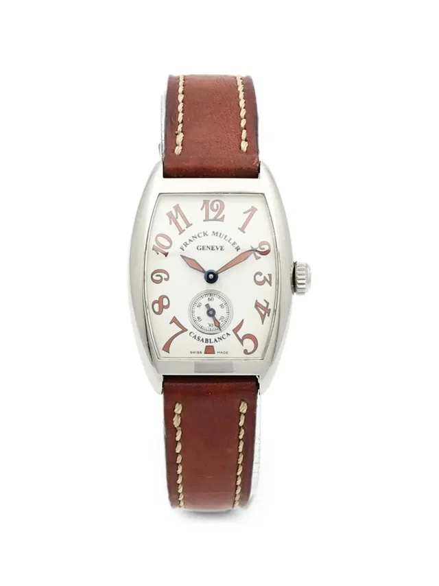 Franck Muller Casablanca 1750 Sahara 25mm watch - unisex - stainless steel/Calf Leather - One Size - White in white Calfskin from Farfetch