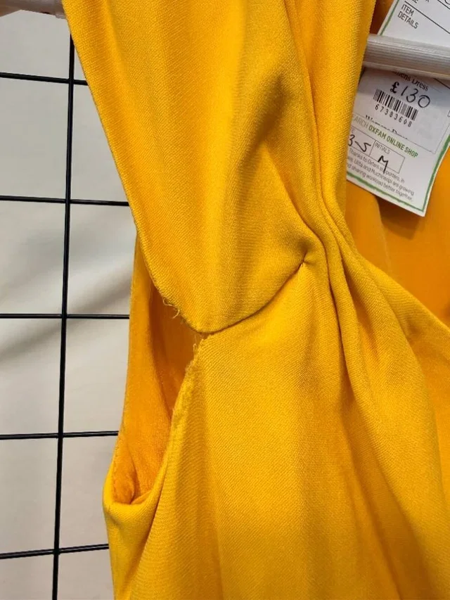 Stella McCartney Jumpsuit Draped Sleeves Bright Yellow Size: M in Yellow Viscose from Oxfam Online Shop