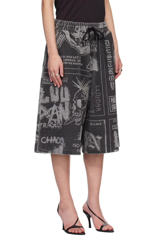 LU'U DAN Gray BBall Shorts, photo 2 of 4 from SSENSE
