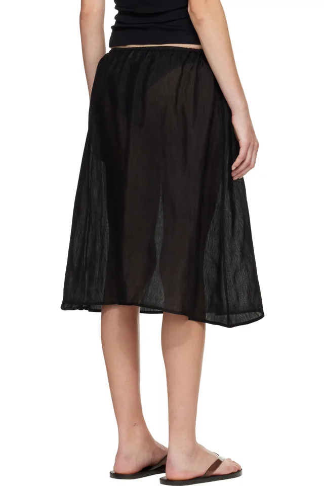 Matteau Black Sheer Midi Skirt, photo 3 of 4 from SSENSE