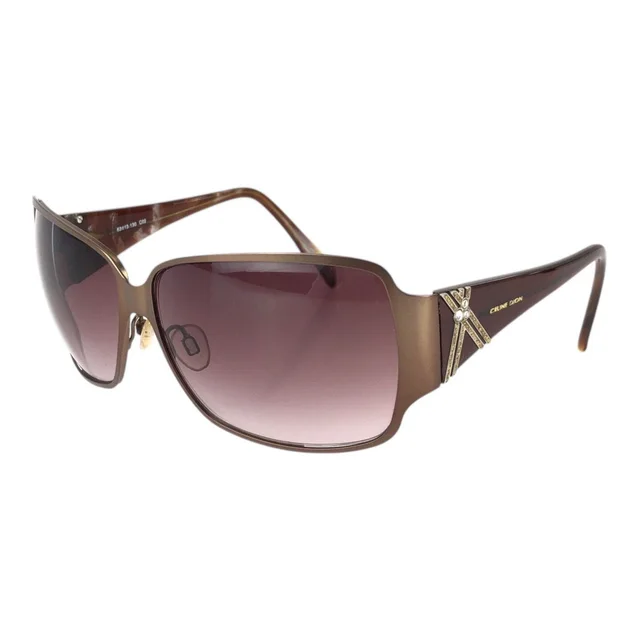 Celine Dion Eyes Crystal Brown Blanc Acetate Metal Sunglasses Eyewear in Brown from The Reluxe