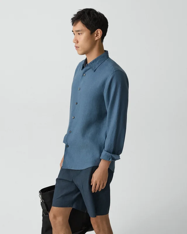 Theory Irving Shirt in Relaxed Linen in BERING 100% Linen, photo 2 of 12 from Theory