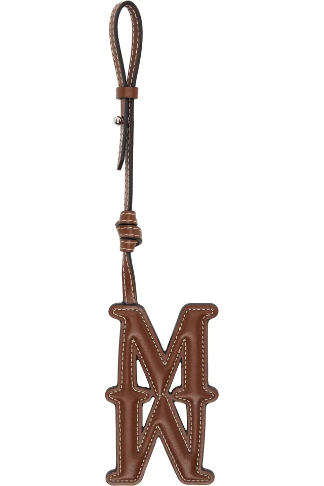 Max Mara Brown MMCharm Leather Bag Charm, image 1 of 1 from SSENSE