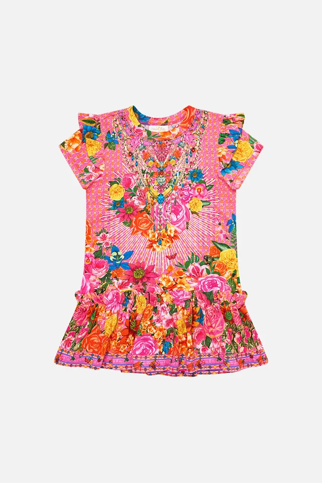Camilla eBoutique KIDS TEE MINI DRESS W FRILL SHOULDER AND HEM ILLUSTRATION NATION from CAMILLA, photo 1 of 1