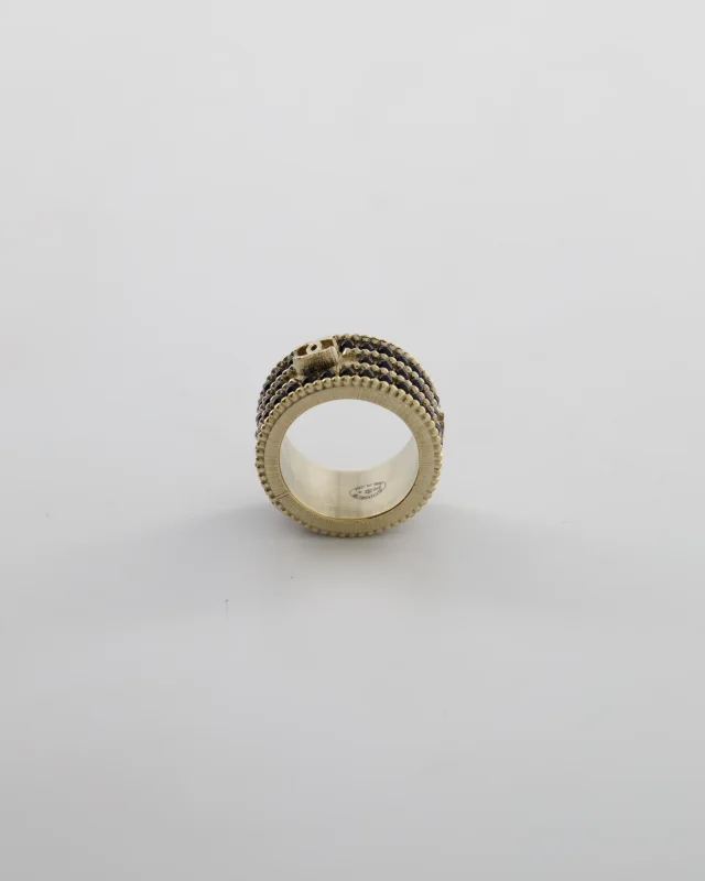 Chanel A/16 Black CC 3 Tiered Beaded Ring in Black from Sellier, photo 7 of 7