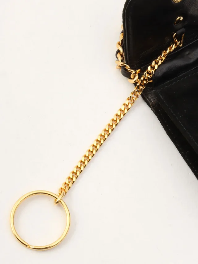 Chanel Suede CC Mark Stitch Chain Shoulder Bag Mini Black circa 2001 in Black Suede from VINTAGE QOO TOKYO, photo 13 of 13
