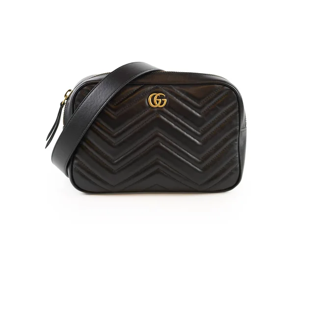 Gucci Marmont Small Camera Belt Bag Black in Black Leather from The Purse Affair