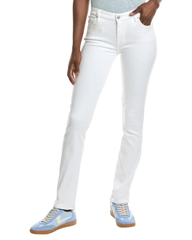 7 For All Mankind Kimmie White Straight Jean, image 1 of 1 from Rue La La