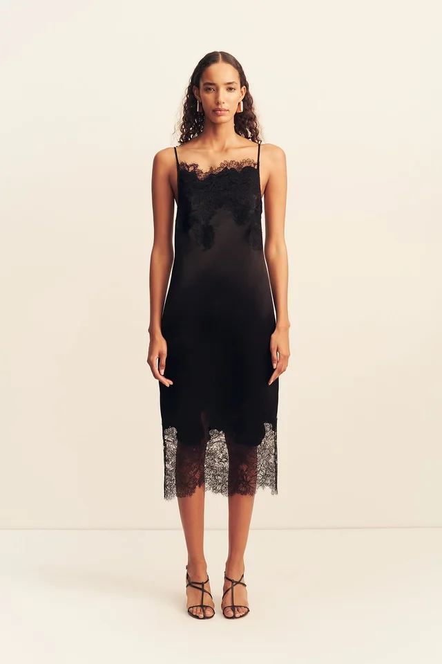 Shona Joy LUCIA LACE SLIP MIDI DRESS - BLACK from Shona Joy, photo 1 of 1