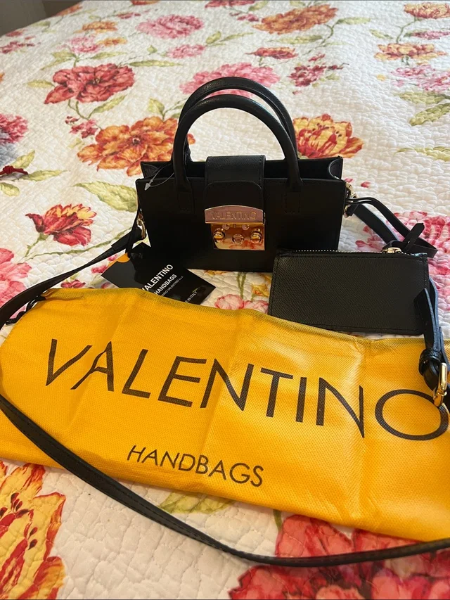 Valentino Garavani Black Top-Handle With Strap Bag With Gold Hardware in black|gold Leather from Poshmark