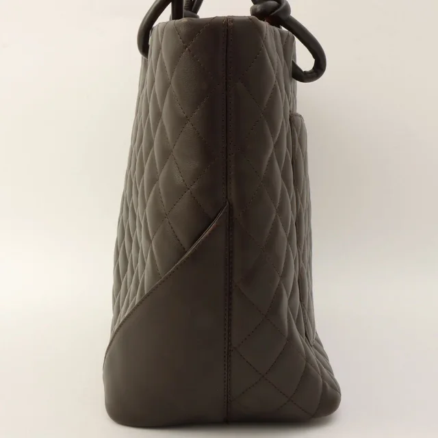 Chanel tote bag L, brown, made around 2005 in Brown Lambskin from VINTAGE QOO TOKYO, photo 6 of 19
