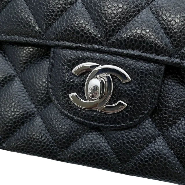 Chanel Matelasse W Flap ChainShoulder Bag BlackA01112 Caviar Leather Size 25 in Caviar leather from GALLERY RARE, photo 14 of 19
