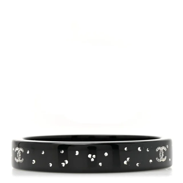 Chanel Crystal CC Bangle Black in Black Resin from FASHIONPHILE, photo 3 of 4