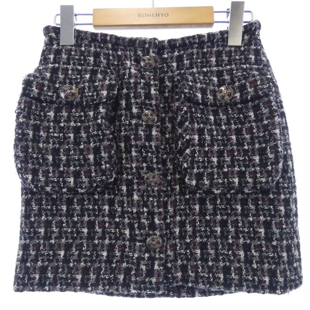 Chanel 11A Skirt Black in Black Cashmere from The Reluxe