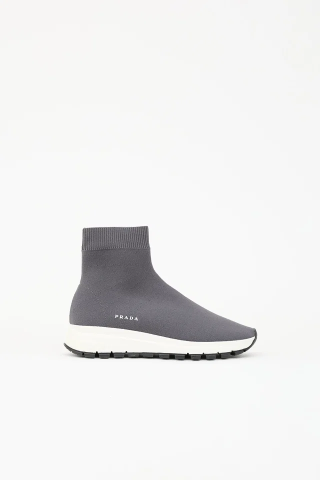 Prada Knit Logo Sock Sneaker from VSP Consignment