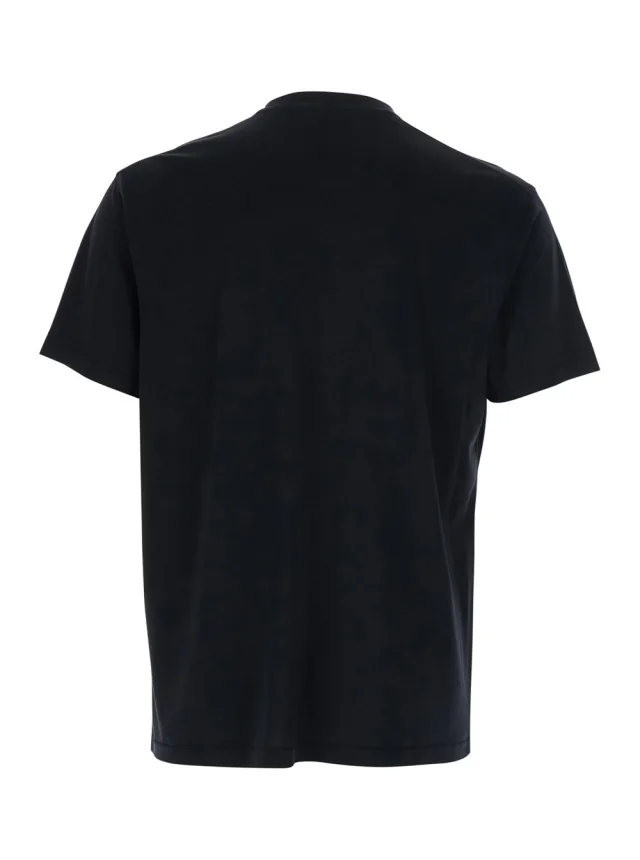 Tom ford Black Crew Neck T-Shirt with Logo Embroidery on the Front in Cotton Blend for Men in Black 67% Lyocell 33% Cotton, photo 3 of 6 from Gaudenzi Boutique