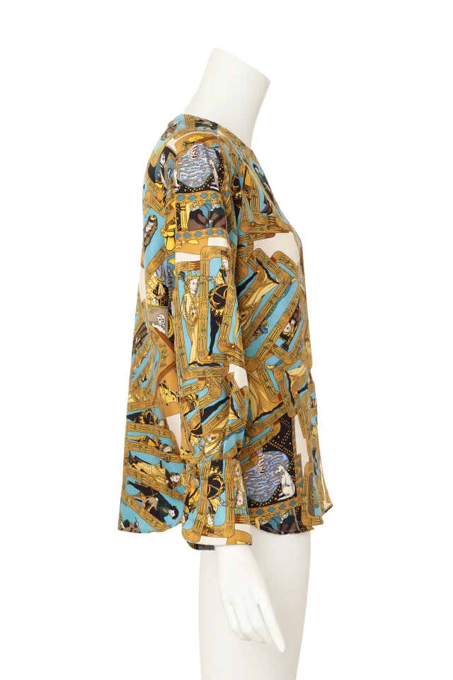 Hermès 1991 F/W Tarot Blouse in Silk from Recess LA, photo 3 of 6