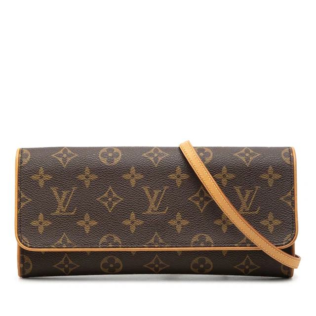 Brown Louis Vuitton Monogram Pochette Twin GM Crossbody Bag in Brown Coated canvas from Designer Revival