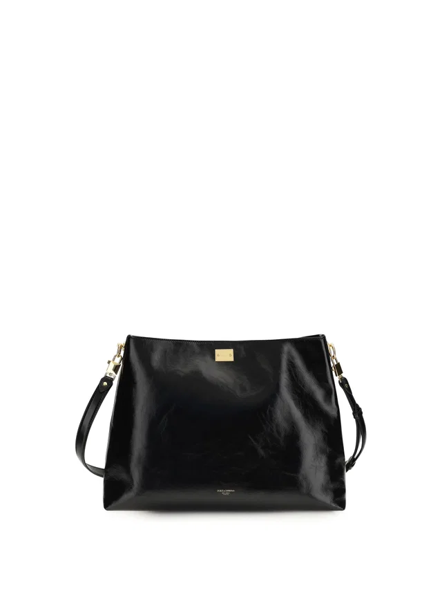 Dolce & Gabbana Vittoria Shoulder Bag — Black Calf Leather Bos Taurus in Black Calfskin from HEWI
