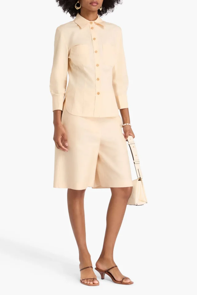 Zimmermann Cotton-Poplin Shirt in Pastel orange, photo 2 of 4 from THE OUTNET