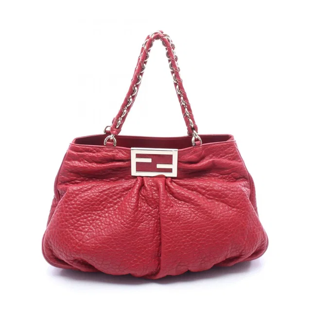 Fendi Tote Mia Red Leather Mia Chain in Red Leather from The Reluxe