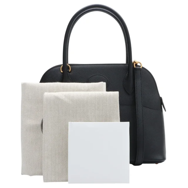 Hermès 2018 Bolide 27 Black in Black Epsom leather from VINTAGE QOO TOKYO, photo 17 of 17
