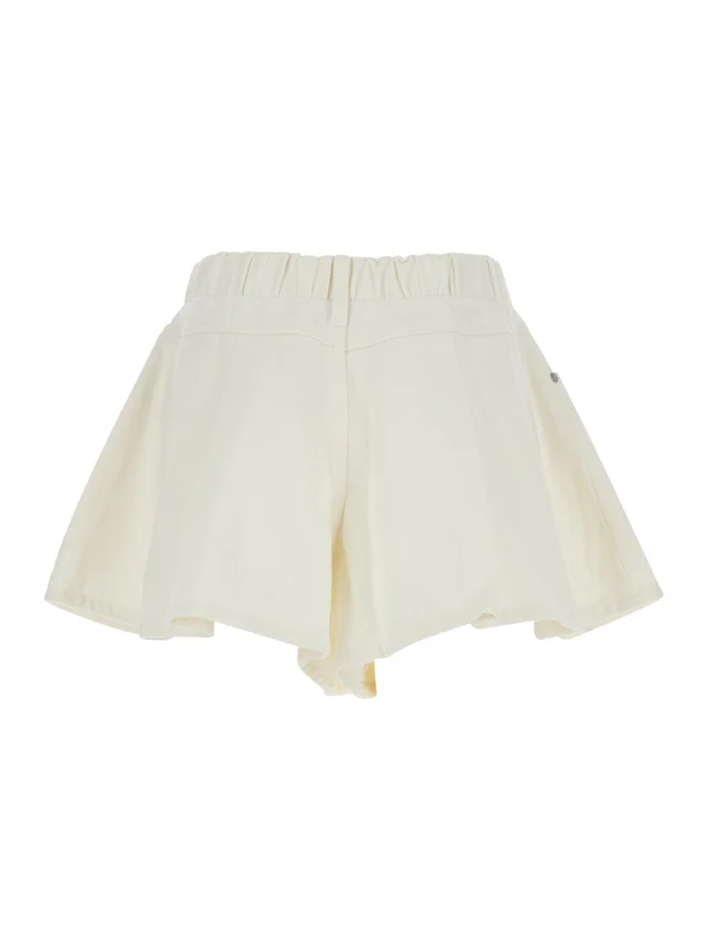 SEA NYC Shorts 'STASIA DENIM JEAN' White with Front Pockets and Denim Details for Women in White 90% Cotton 10% Viscose, photo 4 of 6 from Gaudenzi Boutique