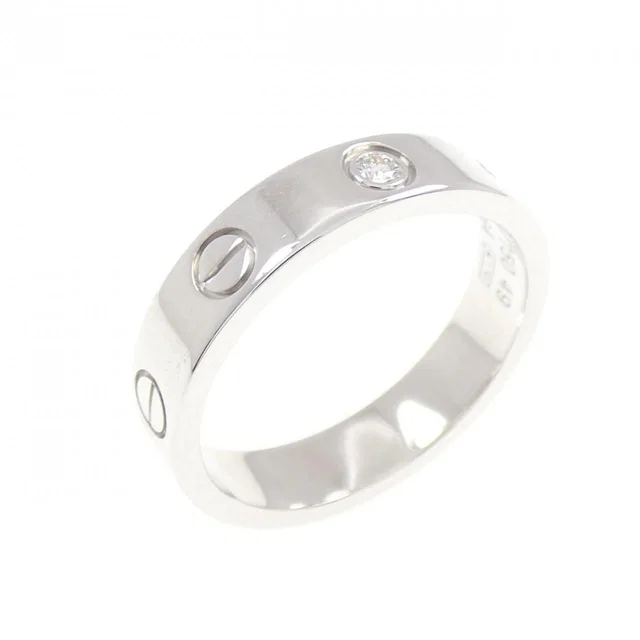 Cartier Mini Love 750 White Gold Diamond Ring Size 9 in White from LuxUness