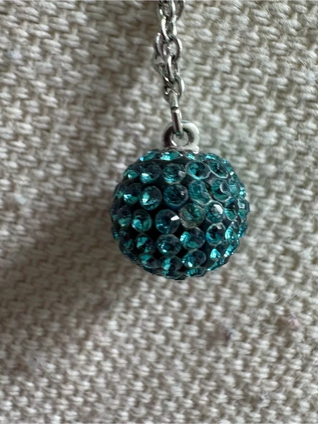 Swarovski Turquoise Crystal Ball Pendant in gray|blue|silver from Poshmark