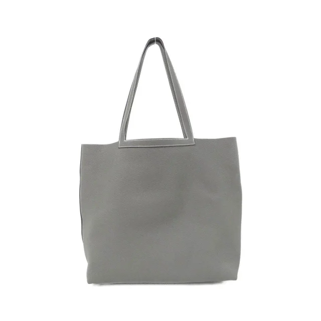Hermès Cabas Silex 46cm Taurillon Clemence Tote Bag in Gray Calfskin from LuxUness, photo 2 of 5