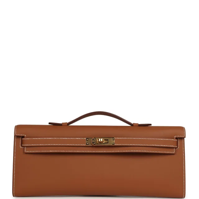 Hermès Kelly Cut Gold Swift Gold Hardware in Gold Swift leather from Madison Avenue Couture