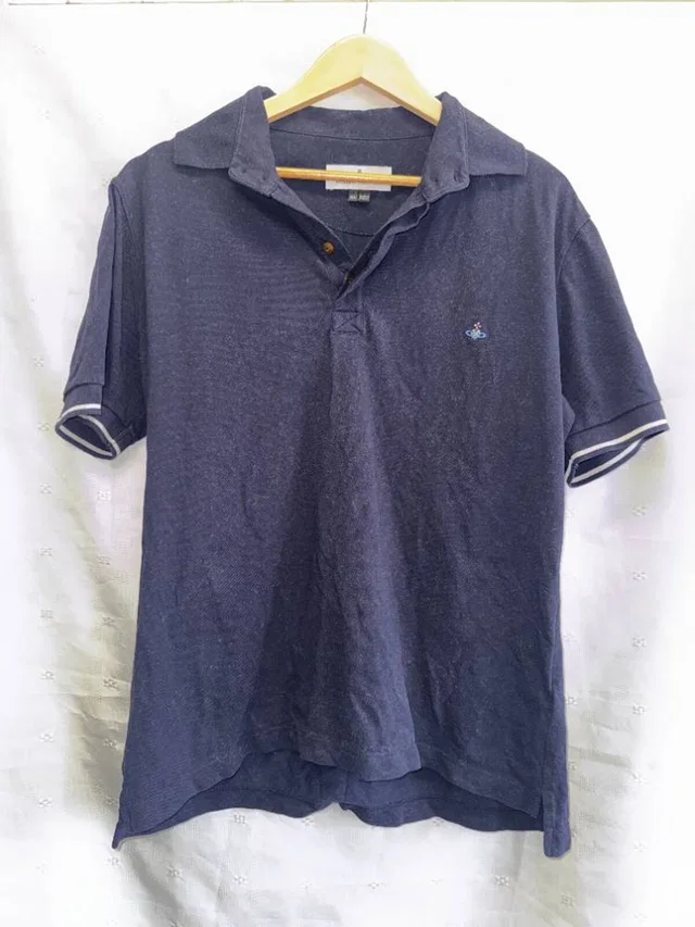 Vivienne Westwood Polo Shirt Navy Blue Size: XL in Blue from Oxfam Online Shop