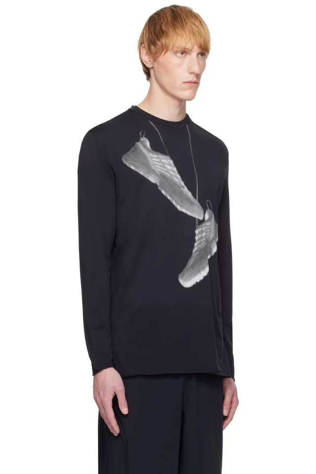 MM6 Maison Margiela Black Salomon Edition Sneaker Print T-shirt, photo 2 of 4 from SSENSE