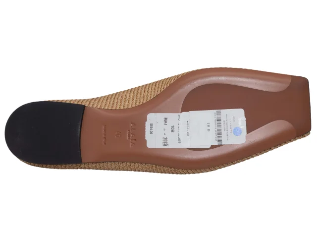 Alaia Raffia Square-Toe Slide Sandals Size 40 in Beige Raffia from Designer Revival, photo 5 of 5