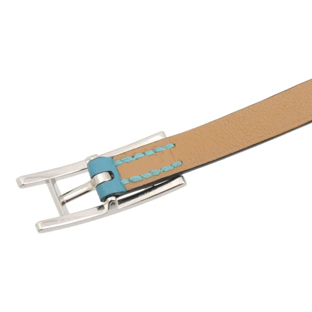 Hermès 2015 Hapi Bracelet New Blue Scene in Blue Leather from VINTAGE QOO TOKYO, photo 5 of 8