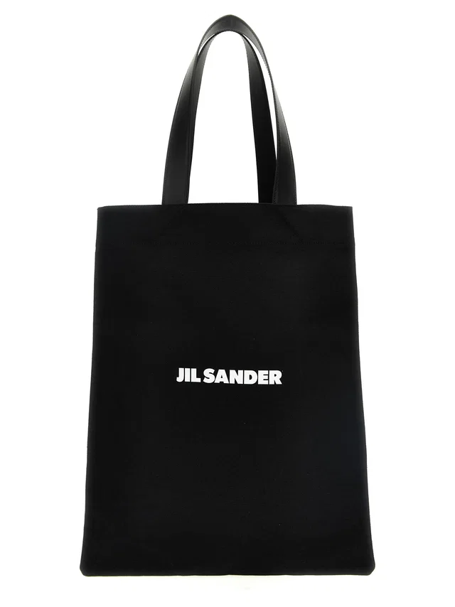Jil Sander Flat Shopper Tote Bag — Black in Black Canvas from HEWI