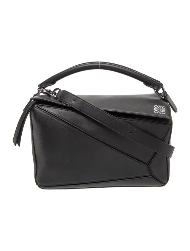 Loewe Leather Puzzle in black Leather from The RealReal