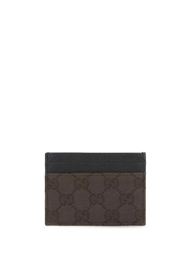 Gucci Gg Fabric Card Case — Brown Wallets & Purses in Brown Woven leather from HEWI